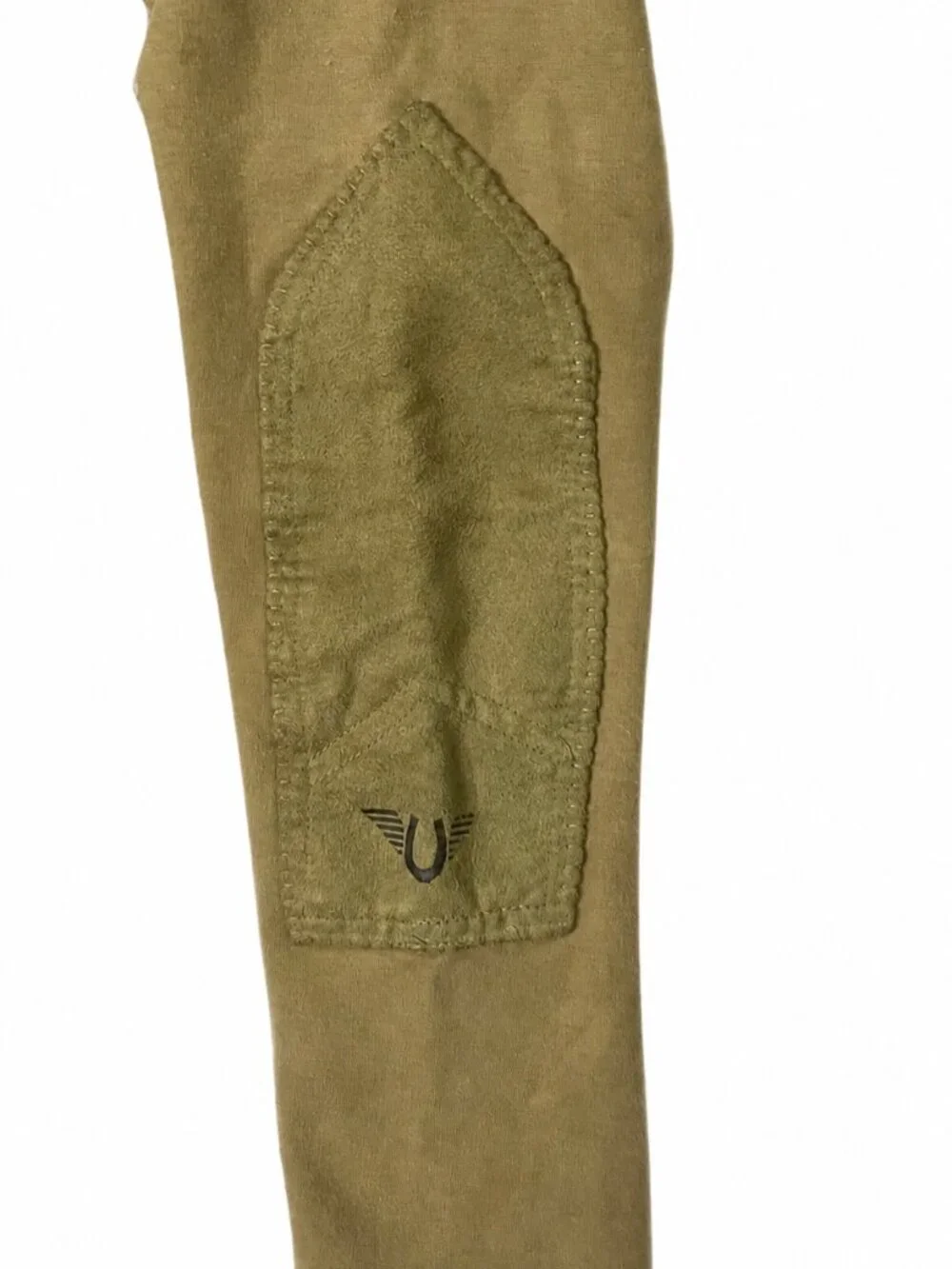 TuffRider Youth L Tan Knee Patch Jodhpurs with Stirrup Straps